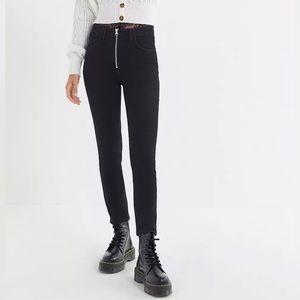 AGOLDE Nico High-Waisted Zip-Front Jean – Raven